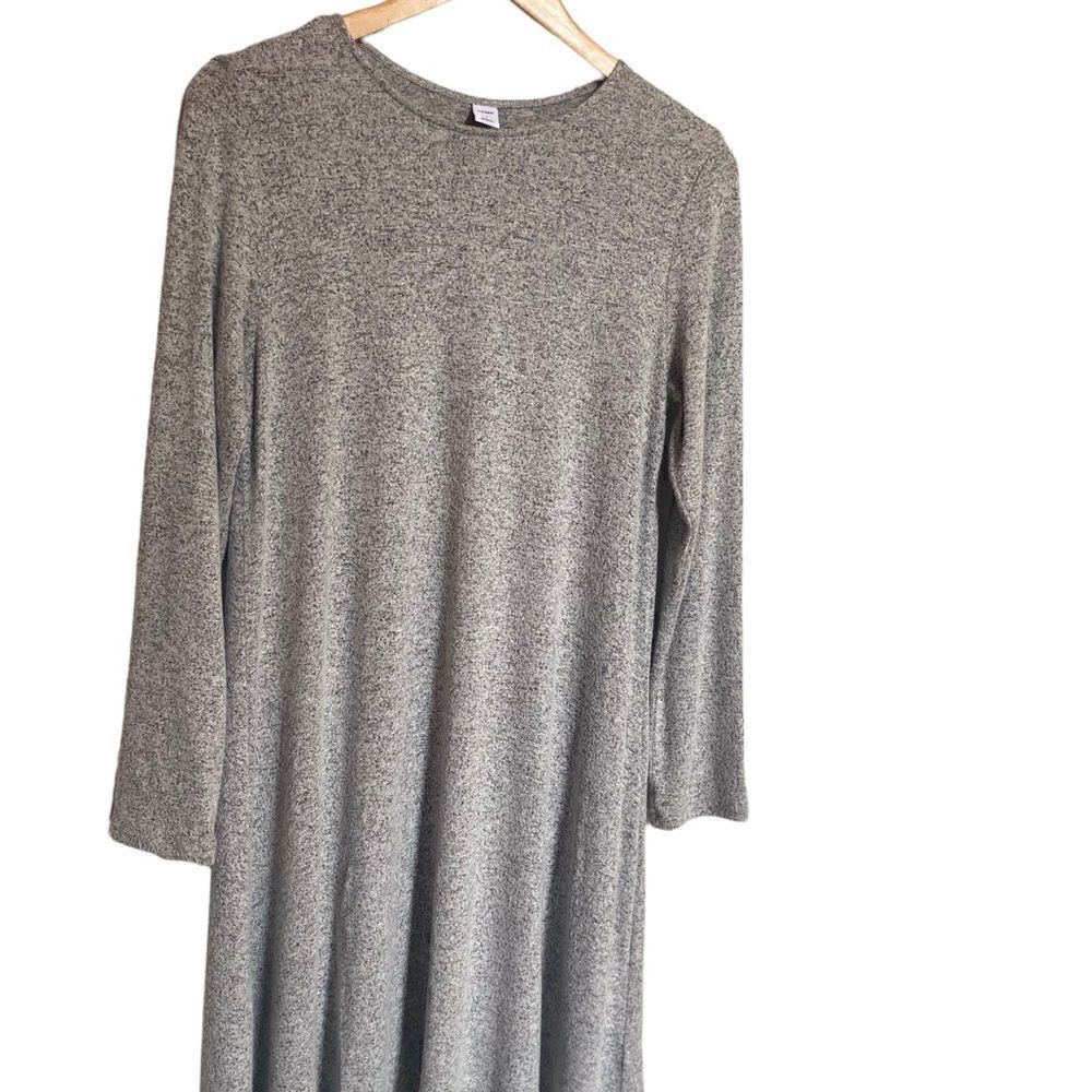 Old Navy Plush Knit Swing Flowy Pullover Dress For Women Size Small Gray
